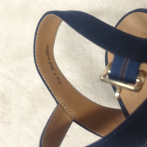 Navy Espadrille Wedge Sandals - Picture 4 of 6